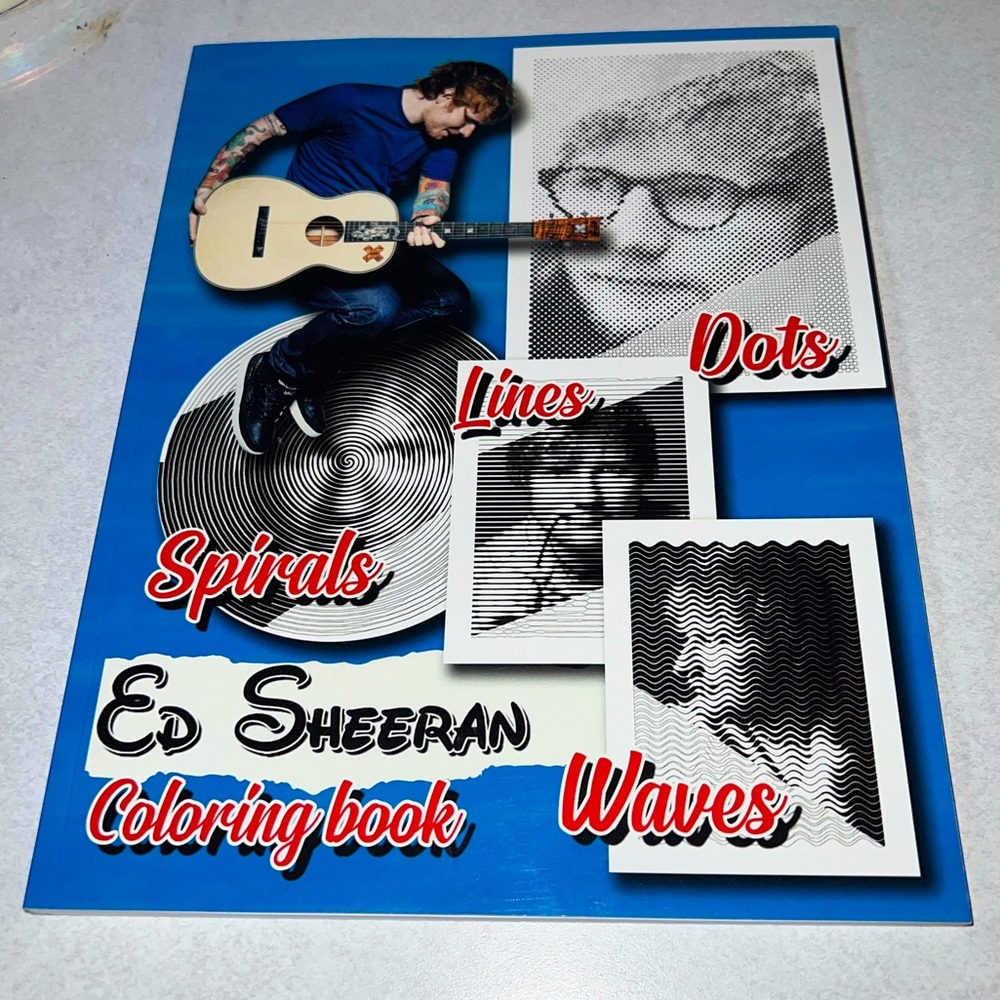NEW! Ed Sheeran Coloring book - Dots/Lines/Spirals/Waves- Made in Monee, IL